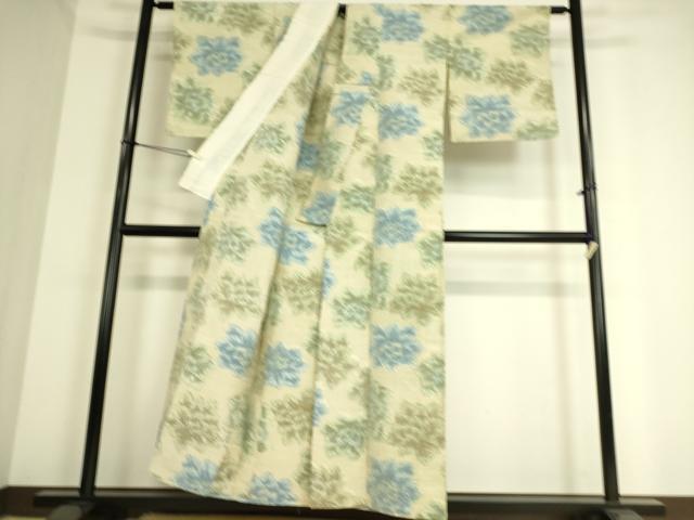 平和屋着物▽上質な紬 単衣 舞花文 正絹 逸品 DAAT9189az