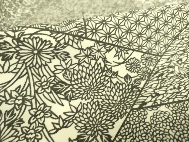 平和屋着物▽小紋 単衣 切嵌風景花文様 洗える着物 DAAT9202az