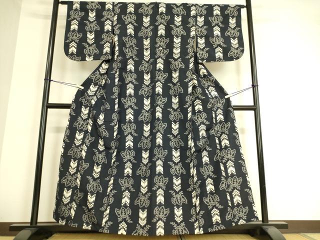 平和屋着物▽上質な紬 単衣 桐文 正絹 逸品 DAAT9101az