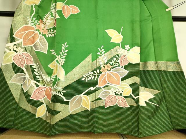 平和屋着物▽訪問着 単衣 吉祥花文 金彩 正絹 逸品 DAAT9106az