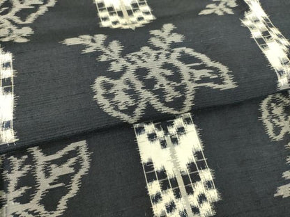 平和屋着物▽上質な紬 単衣 桐文 正絹 逸品 DAAT9101az