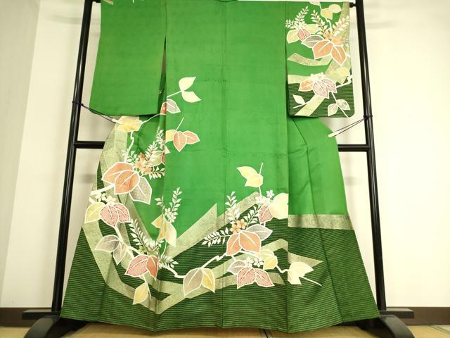 平和屋着物▽訪問着 単衣 吉祥花文 金彩 正絹 逸品 DAAT9106az