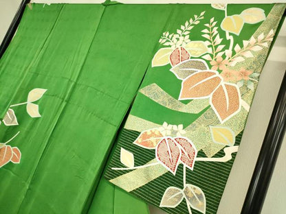 平和屋着物▽訪問着 単衣 吉祥花文 金彩 正絹 逸品 DAAT9106az