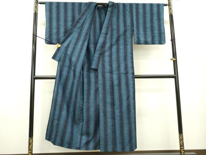 平和屋着物▽上質な紬 単衣 間道 正絹 逸品 DAAT3640fe