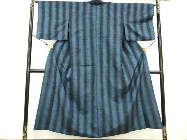 平和屋着物▽上質な紬 単衣 間道 正絹 逸品 DAAT3640fe