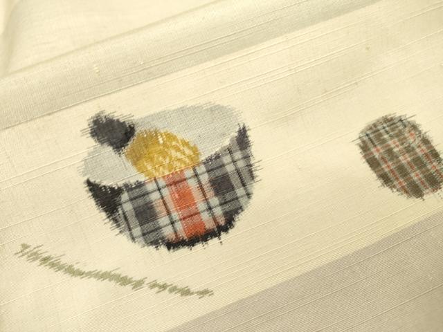 平和屋着物▽上質な紬　単衣　茶道具　正絹　逸品　DAAT3635fe