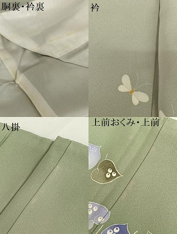 平和屋着物●本加賀友禅作家　柴田静代　訪問着　花蝶文　暈し染め　正絹　逸品　AAAW9116zg