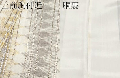 平和屋本店■希少　人間国宝宗廣力三師事　日本工芸会正会員　草木染作家　甲木工房　甲木恵都子　紬　間道　たとう紙付き 逸品 CYAA2669s5