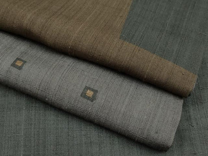 平和屋本店●極上 Maru Factory 丸山正 紬 刺繍 横段文 逸品 CYAA2623s5