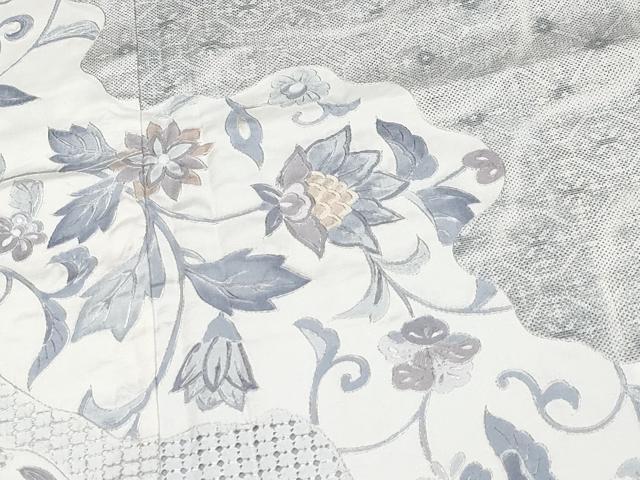 平和屋本店■極上　中国三大刺繍　スワトウ刺繍　本場縞大島紬　訪問着　更紗花唐草文　証紙付き　逸品　CYAA2636s5