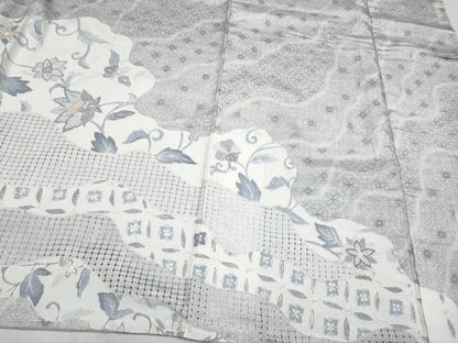 平和屋本店■極上　中国三大刺繍　スワトウ刺繍　本場縞大島紬　訪問着　更紗花唐草文　証紙付き　逸品　CYAA2636s5
