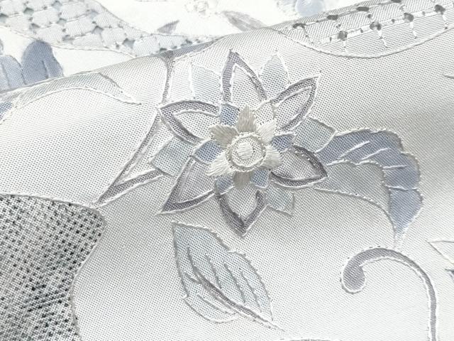 平和屋本店■極上　中国三大刺繍　スワトウ刺繍　本場縞大島紬　訪問着　更紗花唐草文　証紙付き　逸品　CYAA2636s5