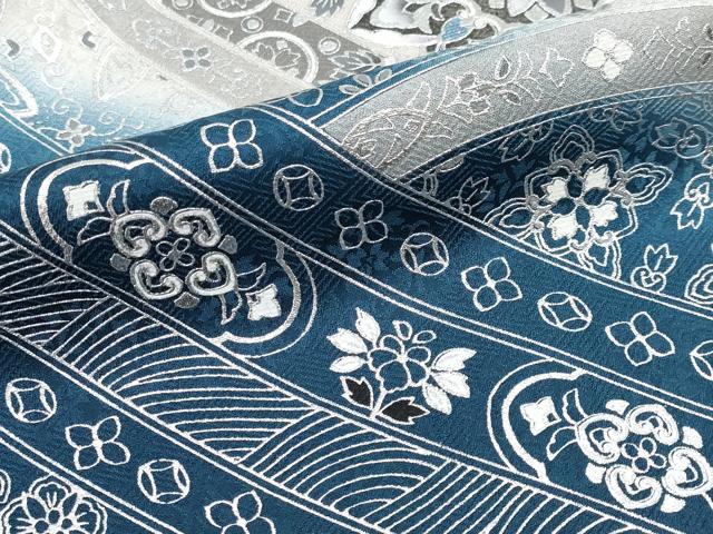 平和屋本店■極上　訪問着・長襦袢セット　螺鈿　正倉院花唐草文　暈し染め　銀彩　空色地　逸品　未使用　CYAA2640s5