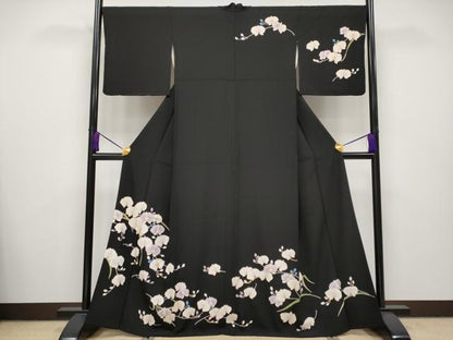 平和屋本店●極上　訪問着　胡蝶蘭　黒地　金彩　逸品　CYAA4826s6