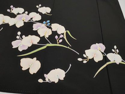 平和屋本店●極上　訪問着　胡蝶蘭　黒地　金彩　逸品　CYAA4826s6