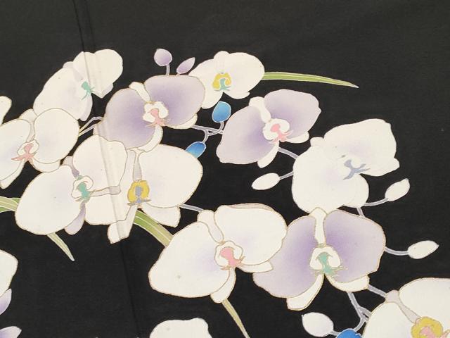 平和屋本店●極上　訪問着　胡蝶蘭　黒地　金彩　逸品　CYAA4826s6