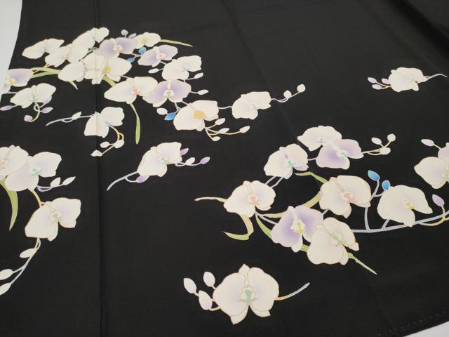 平和屋本店●極上　訪問着　胡蝶蘭　黒地　金彩　逸品　CYAA4826s6