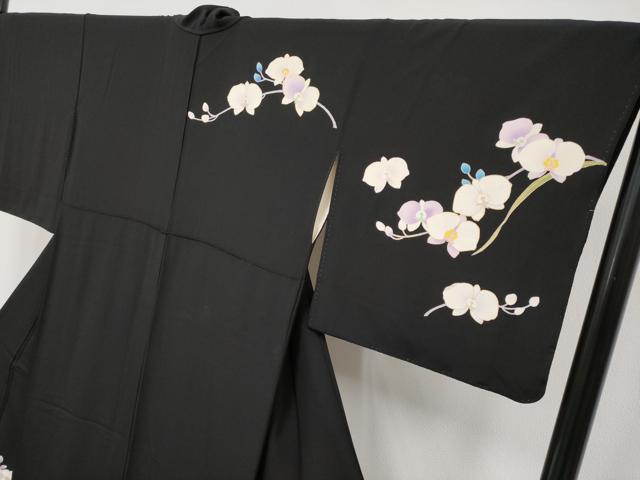 平和屋本店●極上　訪問着　胡蝶蘭　黒地　金彩　逸品　CYAA4826s6