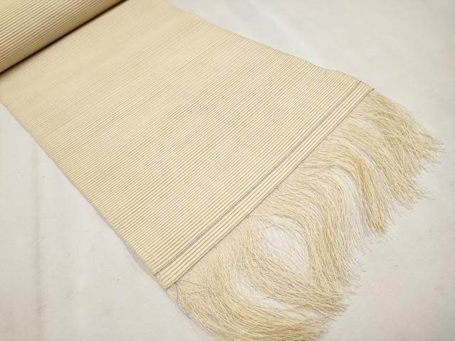 平和屋本店＊極上 夏物 銀座 志ま亀 名古屋帯 帯反物 絽綴れ 総刺繍 丸文 丁子色 証紙・木箱付き 逸品 未使用 CYAA2671s5