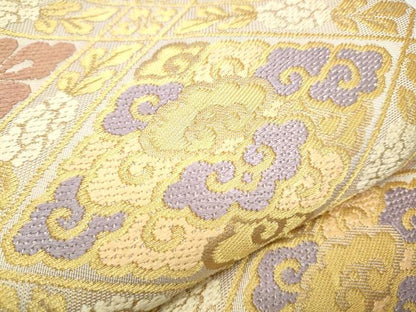 平和屋着物●西陣 川島織物 六通柄 本袋帯 菱花唐草文 金糸 正絹 逸品 CAAT8319hy