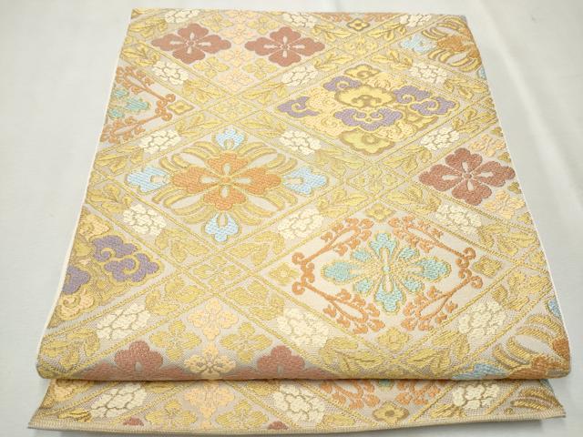 平和屋着物●西陣 川島織物 六通柄 本袋帯 菱花唐草文 金糸 正絹 逸品 CAAT8319hy