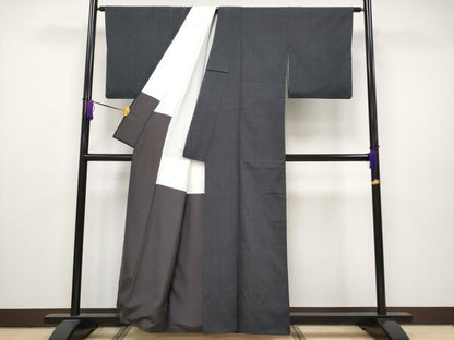 平和屋着物●極上 本場結城紬 重要無形文化財 色無地 蝋色地 逸品 CYAA2761s5