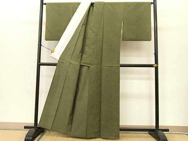 平和屋着物▽上質な紬 単衣 たたき染め 正絹 逸品 BAAT9144yc