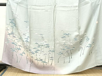 平和屋着物▽訪問着 単衣 作家物 老松 暈し染め 正絹 逸品 BAAT9147yc