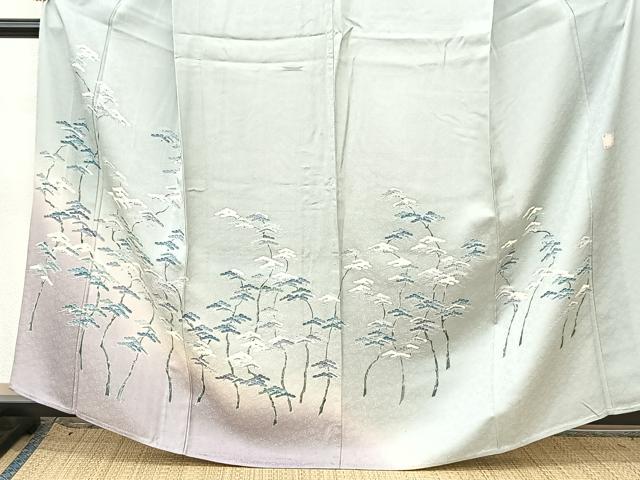 平和屋着物▽訪問着 単衣 作家物 老松 暈し染め 正絹 逸品 BAAT9147yc