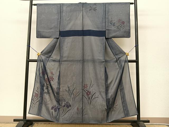 平和屋着物▽訪問着 無双 紗袷 紗×絽 草花文 正絹 逸品 BAAT9149yc
