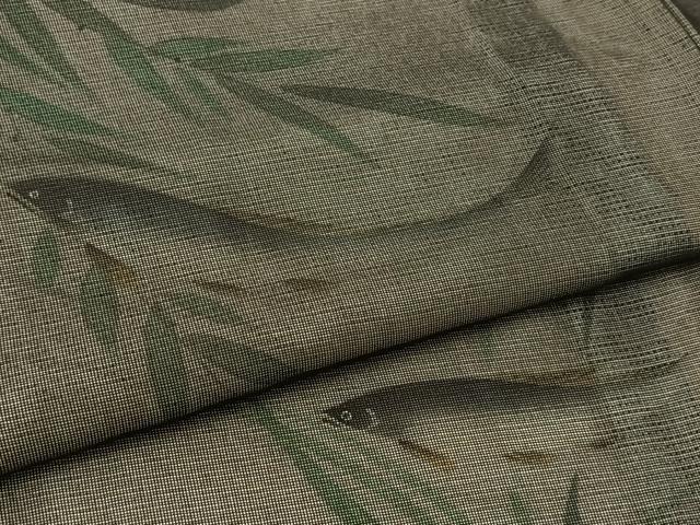 平和屋着物●訪問着　無双　紗袷　紗&amp;#10005;絽　鮎　黒地　正絹　逸品　BAAT9150yc