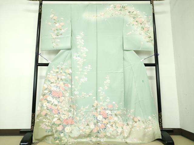 平和屋着物●訪問着　友禅　作家物　吉祥花文　暈し染め　上代40万　仮絵羽　正絹　逸品　未使用　DABE5344ps