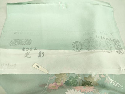 平和屋着物●訪問着　友禅　作家物　吉祥花文　暈し染め　上代40万　仮絵羽　正絹　逸品　未使用　DABE5344ps