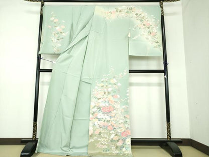 平和屋着物●訪問着　友禅　作家物　吉祥花文　暈し染め　上代40万　仮絵羽　正絹　逸品　未使用　DABE5344ps