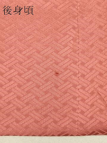 平和屋着物∞道行コート 檜垣地紋 甚三紅色 正絹 逸品 未使用 CAAT5780id