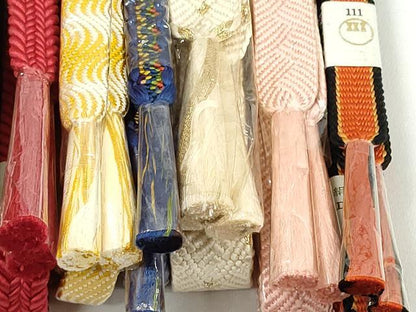 平和屋本店■和装小物　帯締め10本　佐賀錦　くみひも　金糸　阪急百貨店・高島屋扱い　逸品　未使用　DZAA11157kh5
