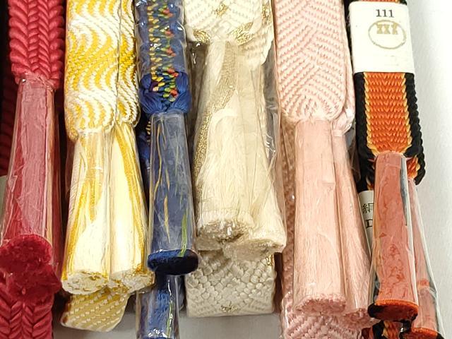 平和屋本店■和装小物　帯締め10本　佐賀錦　くみひも　金糸　阪急百貨店・高島屋扱い　逸品　未使用　DZAA11157kh5