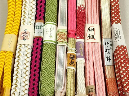 平和屋着物●和装小物　帯締め10本　冠組　佐賀錦　くみひも　金銀糸　逸品　未使用　DAAT0691by