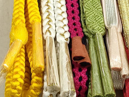 平和屋着物●和装小物　帯締め10本　冠組　佐賀錦　くみひも　金銀糸　逸品　未使用　DAAT0691by
