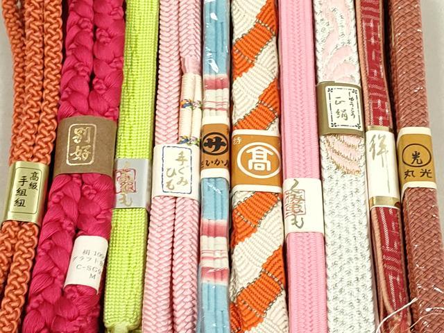 平和屋着物●和装小物　帯締め10本　絣　くみひも　手組紐　金銀糸　高島屋扱い　逸品　未使用　DAAT0693by