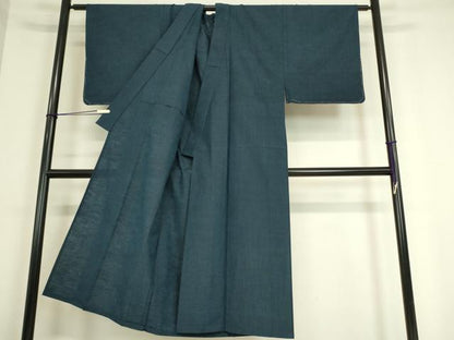 平和屋着物▽男性 紬 単衣 留紺色 正絹 逸品 未使用 DAAT9227az
