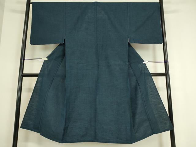平和屋着物▽男性 紬 単衣 留紺色 正絹 逸品 未使用 DAAT9227az