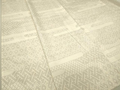 平和屋着物▽上質な紬　単衣　エ霞文　正絹　逸品　DAAT9241az