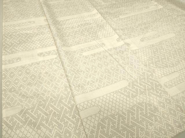 平和屋着物▽上質な紬　単衣　エ霞文　正絹　逸品　DAAT9241az