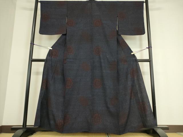 平和屋着物▽上質な紬 単衣 舞花文 正絹 逸品 DAAT9213az