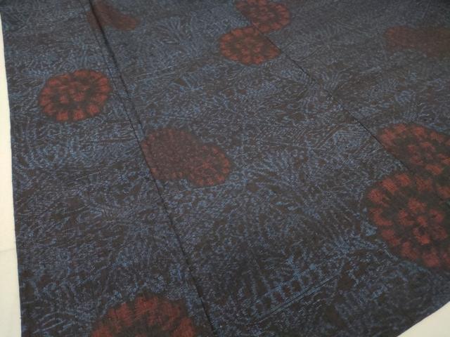 平和屋着物▽上質な紬 単衣 舞花文 正絹 逸品 DAAT9213az