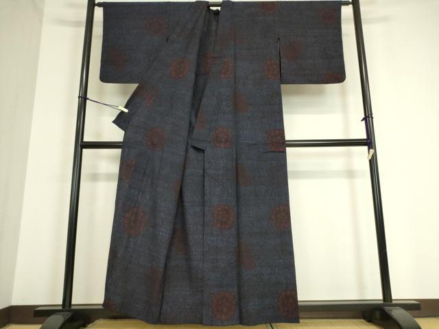 平和屋着物▽上質な紬 単衣 舞花文 正絹 逸品 DAAT9213az