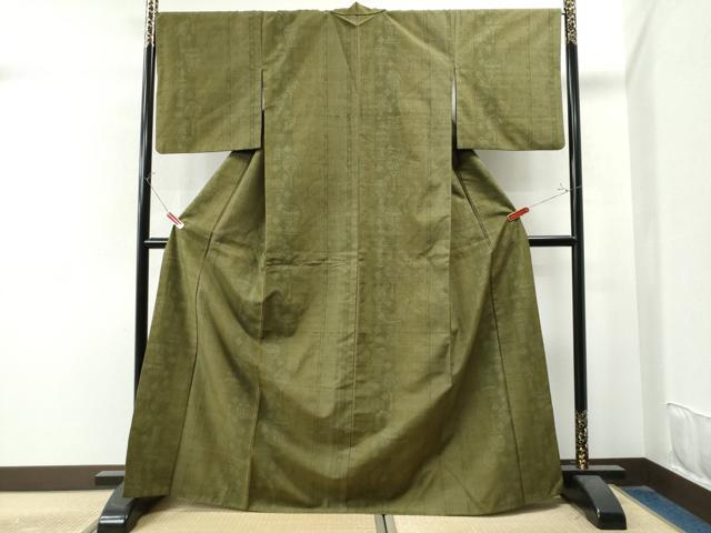 平和屋着物●結城紬　80亀甲　陶器吉祥文　正絹　逸品　CAAU1720yc