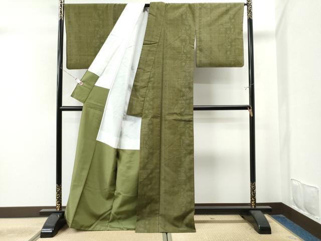 平和屋着物●結城紬　80亀甲　陶器吉祥文　正絹　逸品　CAAU1720yc