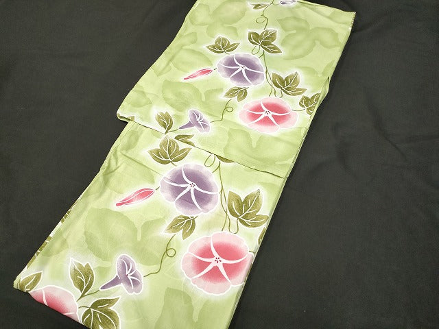 平和屋本店■浴衣 まとめて 3点 蜻蛉 花柄 紫陽花 朝顔 ラメ 綿紅梅 など 着用可能多数 ppp2196 km